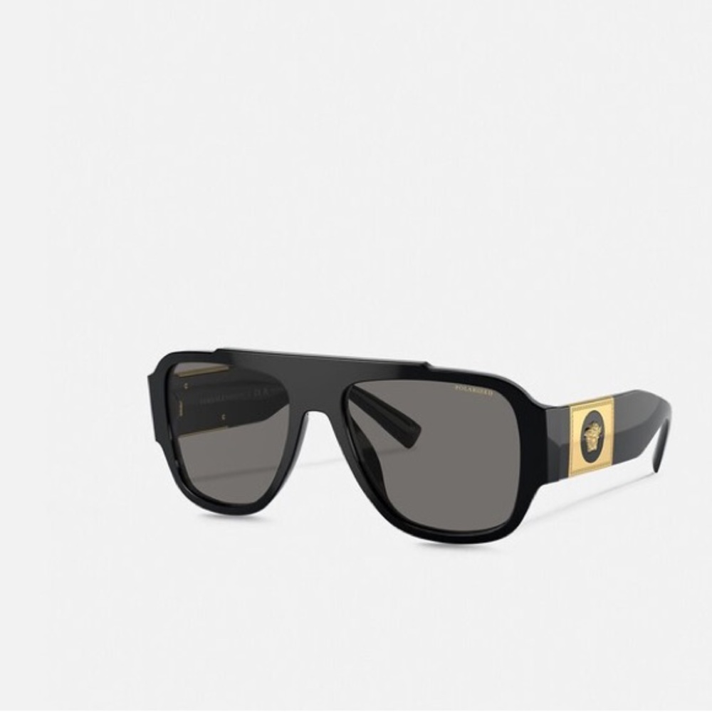 Versace Black Sunglasses with Gold Medusa Detail
